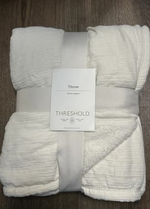 Threshold cream gauze throw, new with tags